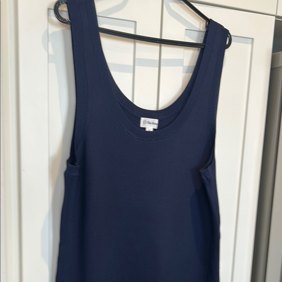 The Drop Yasmin Rib Midi Sweater Navy Tank Stretchy Slit Dress NWT Size 2X - Picture 3 of 13